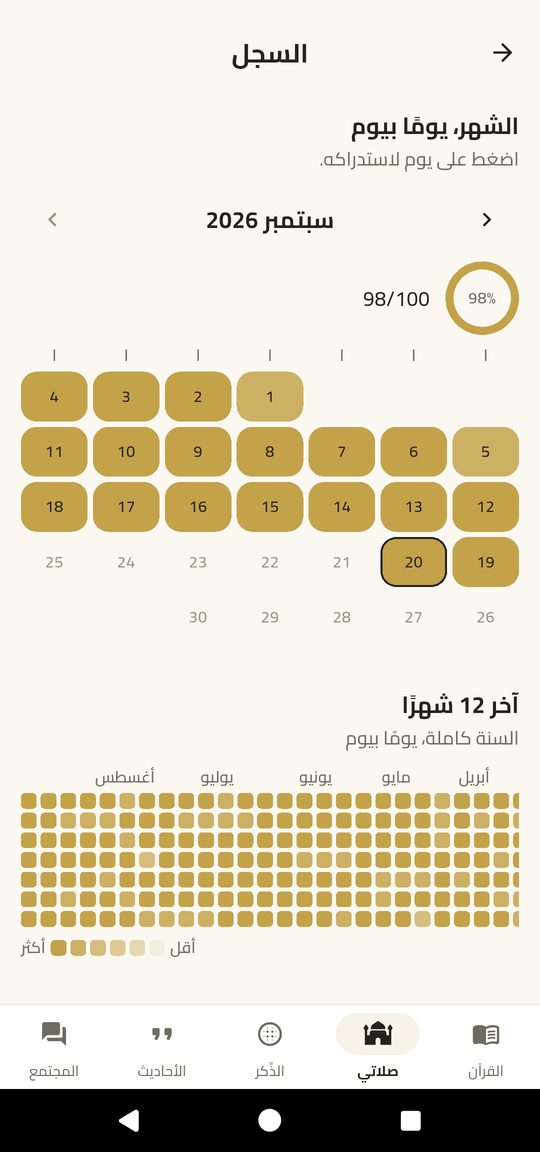 التقدم والإحصائيات — EsSiraj screenshot
