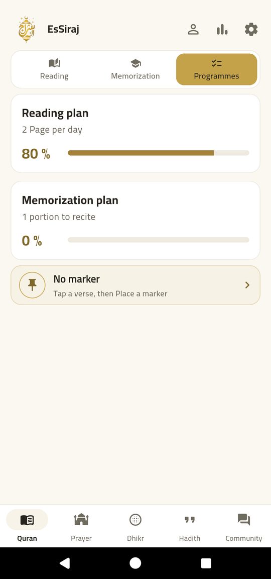 Reading plan — Finish the Qur'an on your schedule.