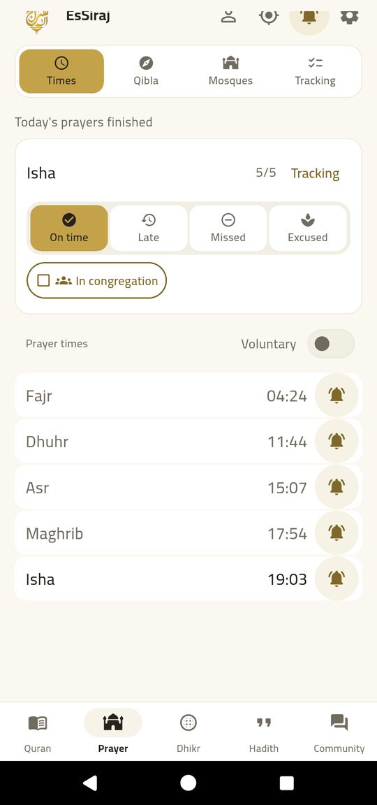 Sunnah & voluntary — Every prayer, with what comes before and after it.