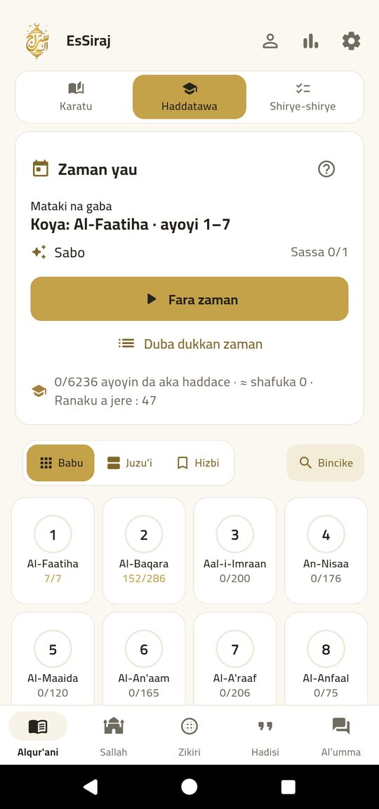 Haddace — Haddace aya-da-aya da tajwid da fassara.