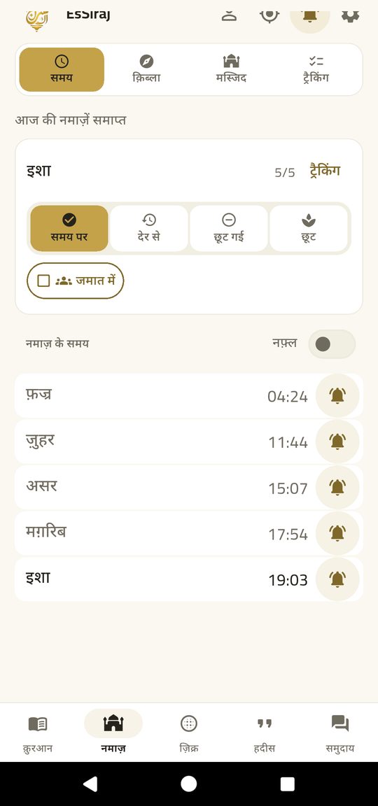 सुन्नत और नफ़्ल — हर नमाज़, उससे पहले और बाद वाली के साथ।