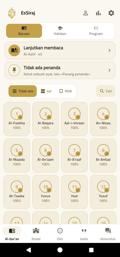 EsSiraj — Mushaf, memorisation, adhkar, prayer times and qibla