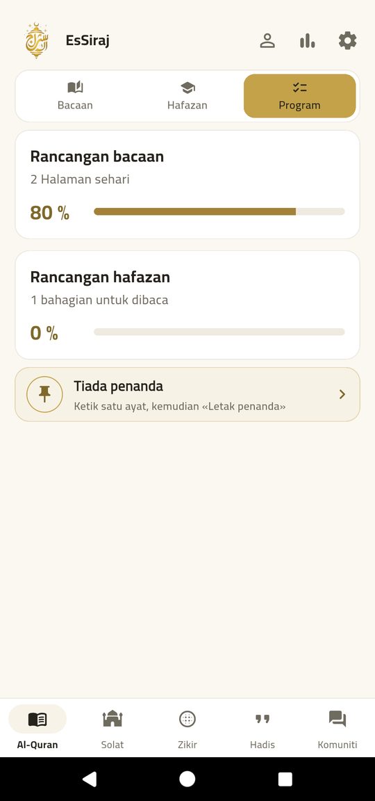 Pelan bacaan — Khatamkan al-Qur'an mengikut jadual anda.