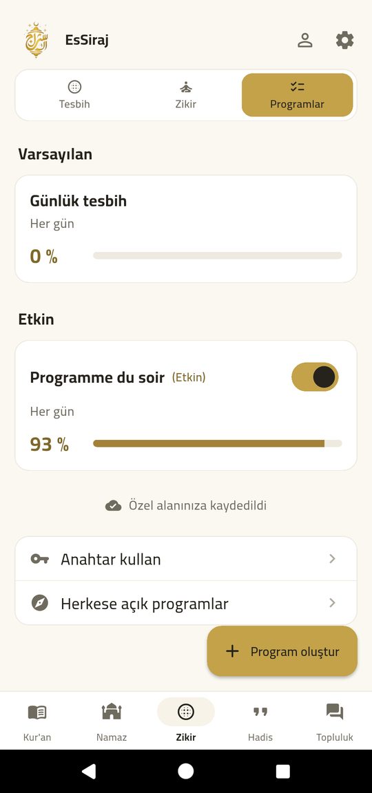 Kurduğunuz ve paylaştığınız programlar — EsSiraj screenshot